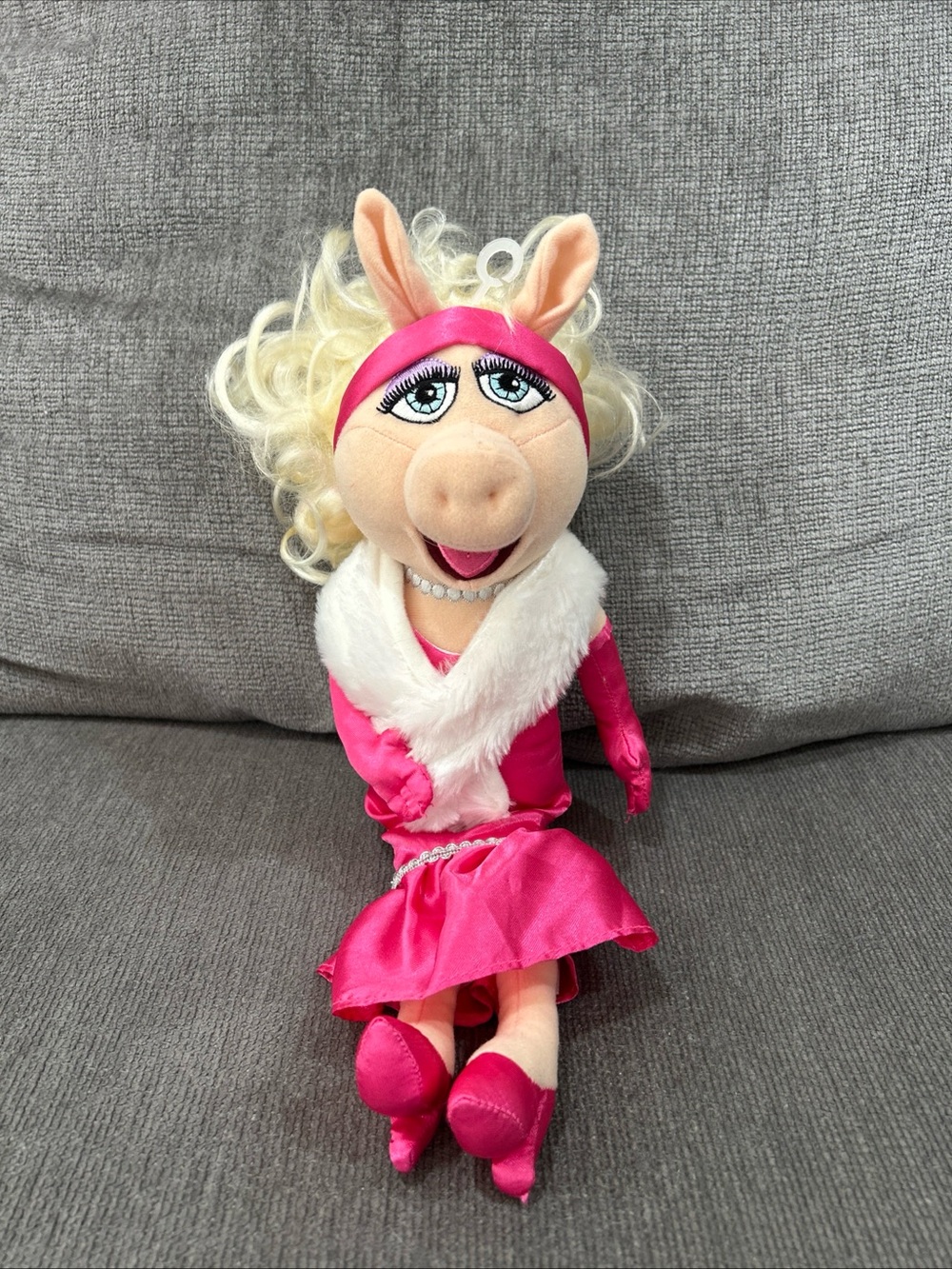 Disney Store Muppets Miss Piggy Plush 13” Pink Dress